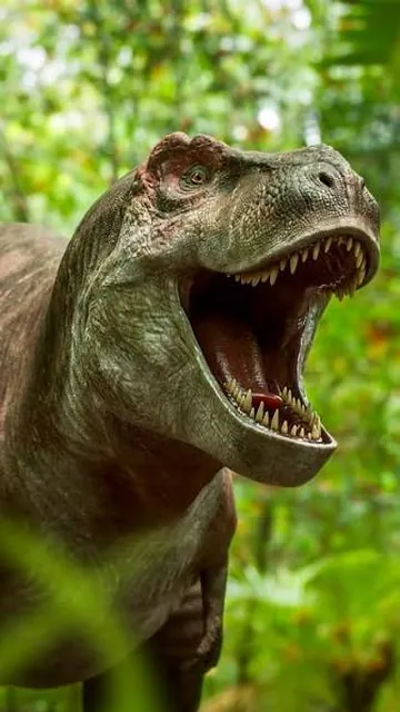 AI Reel example: a dinosaur roaring in the jungle