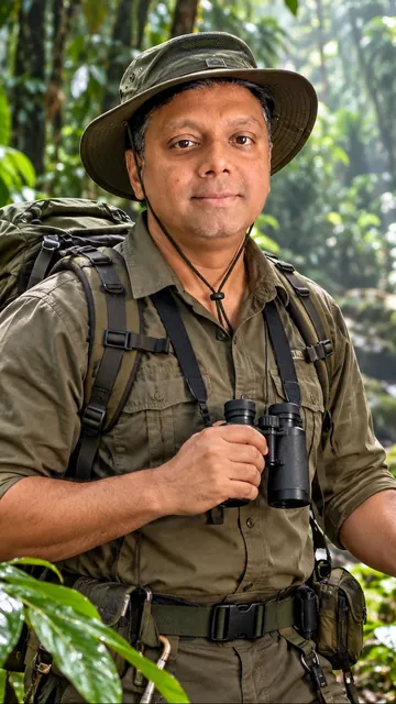 AI Reel example: jungle explorer with binoculars
